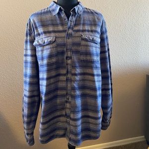 Men’s H & M Grey & blue striped, button down, Sz L